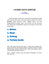 Insyaallah kami di kitpramenulis.com akan sedaya upaya mengangkat lembaran kerja yang. Pdf 4 Kunci Kata Santun Abdul Zek Academia Edu
