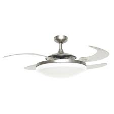Fanaway Evo2 Brushed Chrome Retractable 4 Blade 48 In Lighting With Remote Ceiling Fan Ceiling Fan With Remote Ceiling Fan 60 Ceiling Fan