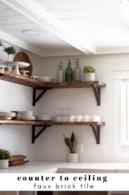 Bring texture to the backsplash. White Faux Brick Tile Backsplash Clover Lane