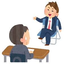 態度の悪い受験者のイラスト（就職活動） | かわいいフリー素材集 ...