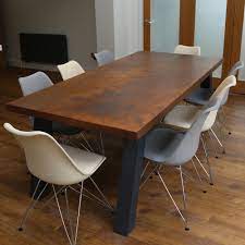 Table top diameter is 30 and able to seat 4 comfortably. Sweep Copper Distressed Dining Table By Mac Wood In Dining Tables