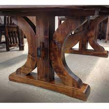 Looking for the perfect rustic wood dining table? Rustic Carlisle Trestle Table Prestige Solid Wood Furniture Port Coquitlam Bc
