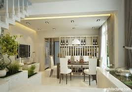 Minimalis dengan ruang tamu, ruang makan, dan dapur. Desain Ruang Tamu Dan Ruang Makan Radea