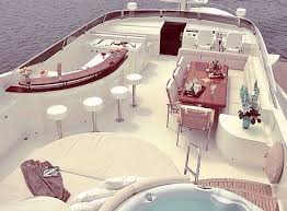 Bar Dining Table Jacuzzi Luxury Yachts Boats Luxury Yacht Interior
