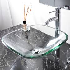 Bowl bathroom sink designs | inspiration and ideas from maison valentina. Aquaterior Bathroom Tempered Glass Vessel Sink Natural Clear Square Shape Transparent Basin Amazon Com