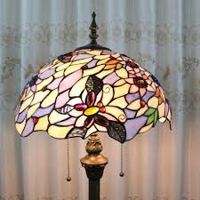 Tiffany 16 Inch European Style Stained Glass Butterfly Garden Floor Lamp 3 Light Bulbs Richard N Combset