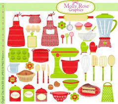 Digital Clip Art Christmas Cooking Baking Clip Art Bake Cooking Utensils Clip Art Invites Cards Scrapbooking M 53 Clip Art Baking Theme Paper Dolls Template