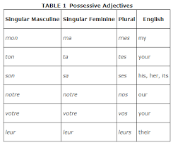 Possessive Adjectives