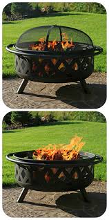 36 inch round fire pit screen. Sunnydaze 36 Inch Large Black Crossweave Fire Pit With Spark Screen Outdoor Fire Pit Patio Large Backyard Landscaping Outdoor Fire Pit
