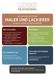Home»arbeitsvertrag vorlage»muster arbeitsvertrag maler und lackierer. Stellenanzeige Schreiben Muster Vorlage Beispiele