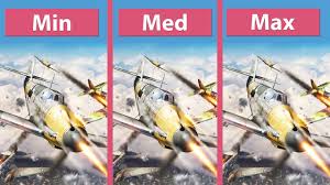War Thunder Air Forces Pc Min Vs Med Vs Max Graphics Comparison 60fps Fullhd Youtube
