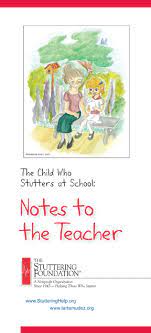 Notes To The Teacher: The Child Who Stutters At School | Stuttering  Foundation: A Nonprofit Organization Helping Those Who Stutter