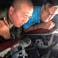 U.S. Air Force Staff Sgt. Travis Kam, a boom operator