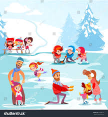 Frost family animal love cartoon smiling family winter smile outside the snow activity family winter kids in snow vector children autumn winter families in the winter kids winter wear kids fall fashion. Cartoon Illustration Of Ice Rink In Winter Park Royalty Free Stock Vector 373568713 Avopix Com
