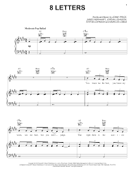 Printable popular songs and melodies! Why Don T We 8 Letters Sheet Music Pdf Notes Chords Pop Score Piano Vocal Guitar Right Hand Melody Download Printable Sku 402954