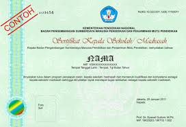 Contoh blangko desain sertifikat kosong ini dapat diedit dan dimodifikasi dengan coreldraw 11 dan versi yang lebih tinggi tentunya. Contoh Sertifikat Kepala Sekolah Madrasah Dan Penjelasan Nuks Nomor Unik Kepala Sekolah Madrasah Dadang Jsn