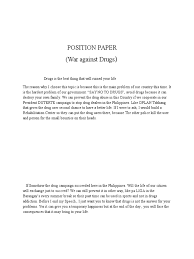  sample position paper uploaded by. War Against Drugs