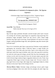 Maybe you would like to learn more about one of these? Doc Resume Jurnal Globalisasi Di Nigeria By Taiwo Nakindo Devi Aparajita Academia Edu