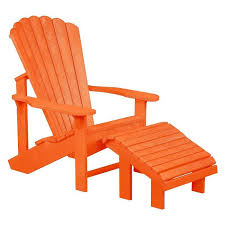 2 Piece Recycled Plastic Adirondack Chair With Footstool Orange Kit C07f04 1 Recycled Plastic Adirondack Chairs Adirondack Chair Home Depot Adirondack Chairs