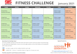 Get yearly calendar 2021 printable template here and plan for the. January Printable Fitness Challenge Calendar S S Blog