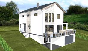 Planungsbeisiel Einfamilienhaus Garage Im Keller Hanglage Balkon 180 Qm Haus Mit Garage Balkon Haus Haus Hanglage