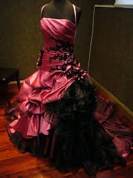 Pink And Black Wedding Dress Gothic Bridal Gown Custom Made To Etsy Gothic Wedding Dress Pink Wedding Dresses Black Wedding Dress Gothic