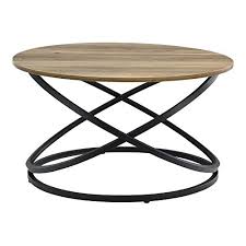Table basse ronde design orkad. En Casa Table Basse Ronde Table De Salon Design Intemporel Panneaux De Particules Metal Couleur Bois
