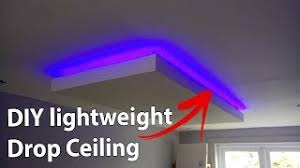 He then covered the entire structure with plasterboard. Diy Lightweight Drop Ceiling Lighting Youtube