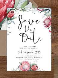 Protea Save The Date Card Printable Save The Dates Wedding Invitation Native Floral Save The Date Cards Wedding Invite Wild Hearts Suite Wedding Cards Floral Save The Dates Save The Date Cards