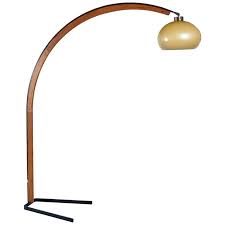 Guzzini Style Nova Lighting Mid Century Modern Dome Shade Oak Arc Lamp 1970s Nova Lighting Arc Lamp Lamp