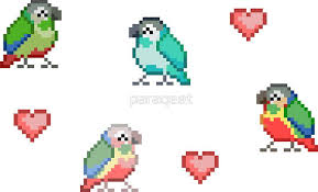 Pixel Parrots By Paraqeet Parrot Pixel Transparent Stickers