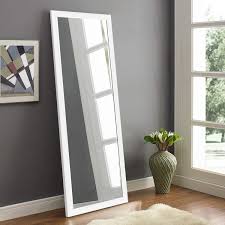 Never touch the adhesive surface with your fingers because you can transfer oil to the adhesive that can reduce its ability to. Neutype Full Length Mirror Floor Mirror Wall Mounted Mirror Horizontal Vertical Bedroom Mirror Dressing Mirror 44 X 16 White Walmart Com Walmart Com