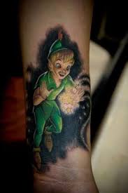 Bold Bright And Colorful Peter Pan Tattoo Disney Tattoos Disney Sleeve Tattoos