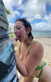 juicy tits milf blowjob at the beach amateur porn video sloppy...