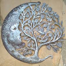 Metal Tree Of Life With Moon Wall Art Hanging Decoration Ideas Contemporary 24 Home Garden Home Decor Wall Moon Wall Art Metal Tree Wall Art Metal Tree