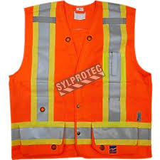 Veste d officier de securite rouge tout corps de metier pour hommes l equipeur. Veste D Arpenteur Orange Fluo 11 Poches Csa Z96 15 Classe 2 Niveau 2