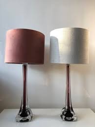 Elegant burgundy leather table lamp by le tanneur with a beautiful contrast black stitching detail on its base. Burgundy Table Lamps By Paul Kedelv For Flygsfors 1960s Set Of 2 For Sale At Pamono