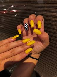 Aesthetic Nails Yellow Nails Design Yellow Nail Art Acrylic Nail Art Xowie jones 🕷 on instagram:
