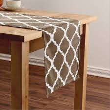 Classic Brown Pattern Long Table Runner Zazzle Com Long Table Runner Personalized Table Runner Table Runners