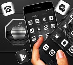 Black Apple Metallic Launcher Theme For Android Apk Download