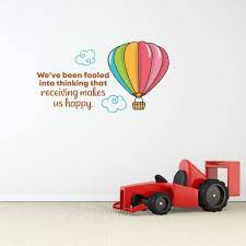 Us Happy Hot Air Balloon Life Quote Cartoon Quotes Decors Wall Sticker Art Design Decal For Girls Boys Kids Room Bedroom Nursery Kindergarten Home Decor Stickers Wall Art Vinyl Decoration 8x10 Inch