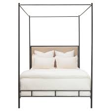 Oly Studio Marco Hammered Bronze Leather Canopy Bed Cal King Headboards For Beds Cal King Bedding Oly Studio