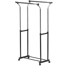 This one is 33 between each bar and 44 wide. Adjustable Double Bar Wheels Rolling Garment Rack Rail Clothes Dry Hanger Household Supplies Cleaning Doublecup Home Organization
