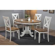 5 Piece Butterfly Leaf Rubberwood Solid Wood Dining Set In 2021 Solid Wood Dining Set Oval Dining Room Table Black Dining Room Furniture