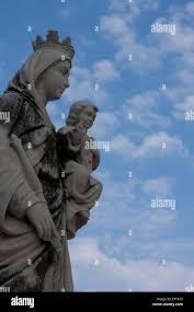 Virgin Mary in the blue sky Stock Photo ...