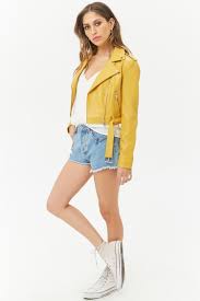 Faux Leather Moto Jacket Forever 21 Pakaian Wanita Pakaian Wanita