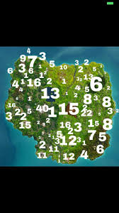 On this map, you can view all the treasure chest spawns in the game. Numbered Season 4 Chest Map Fortnitebr