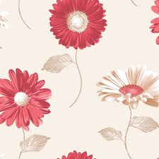 Rose wallpaper hd free download. Muriva Daisy Floral Wallpaper 111502 Red Cream I Want Wallpaper