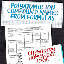 Accordingly, to be able to accomplish this, if children are taught to form different shapes in a suitable fashion, it is going to. Polyatomic Compound Chemical Names From Formulas Chemistry Homework Worksheet