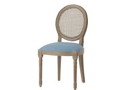 Lot de fauteuils design polyester beige shana. Chaise Medaillon Pas Cher Bois Patine Et Tissu Colore Hellin